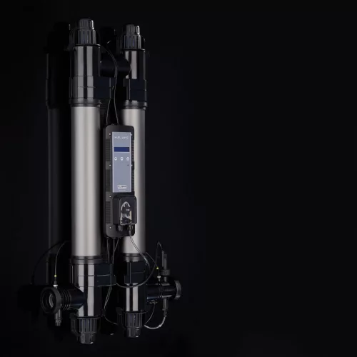elecro hr uv c double pro fertőtlenítő 110w, áramláskapcsoló, kijelző, perisztaltikus szivattyú klór vagy hidrogén peroxid adagolásához elecro hr uv c double pro fertőtlenítő 110w, áramláskapcsoló, kijelző, perisztaltikus szivattyú klór vagy hidrogén peroxid adagolásához